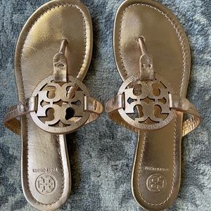 TORY BURCH Rose Gold Metallic Millar Sandals